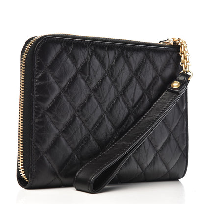 Chanel Aged Calfskin Quilted Small 2.55 Reissue Pouch With Handle Black 3 of 7