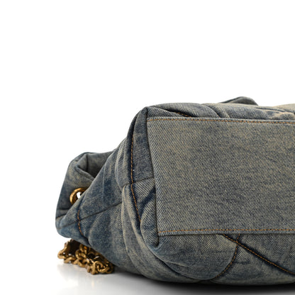 Saint Laurent Denim Quilted Small Loulou Puffer Monogram Chain Satchel Blue Cinnamon 9 of 12