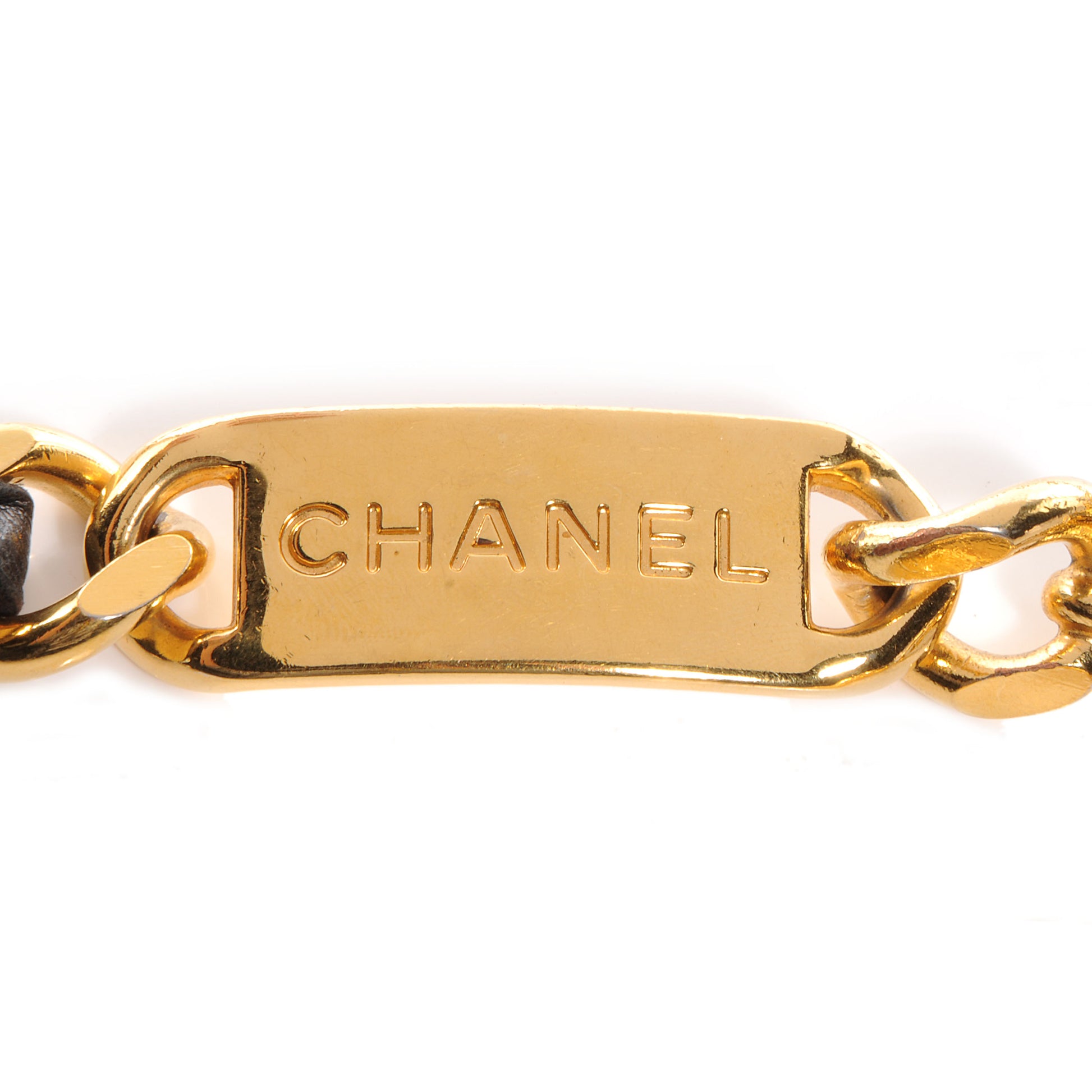 Chanel Leather Gold Chain Link Medallion Belt Black 4 of 13