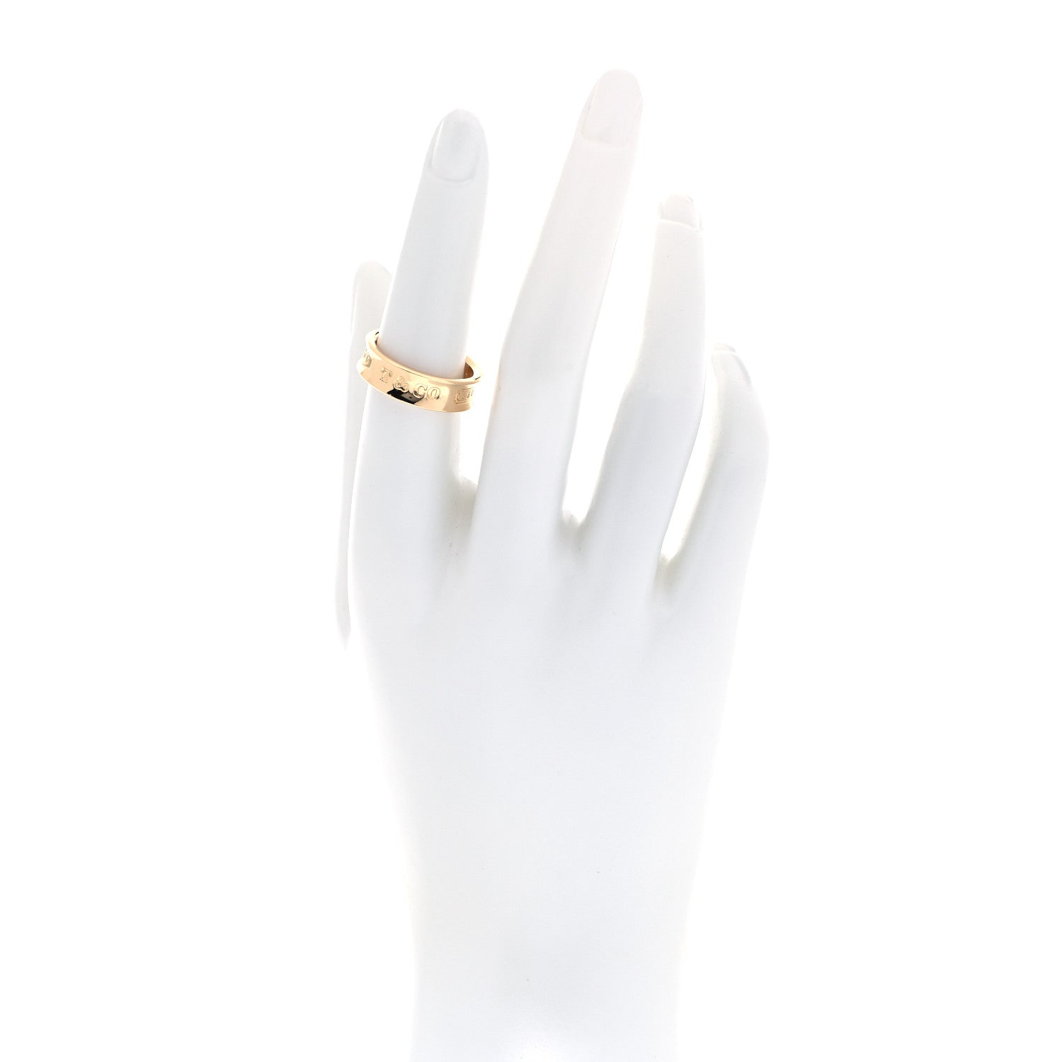 Tiffany 18K Yellow Gold 1837 Band Ring 53 6.5 2 of 5