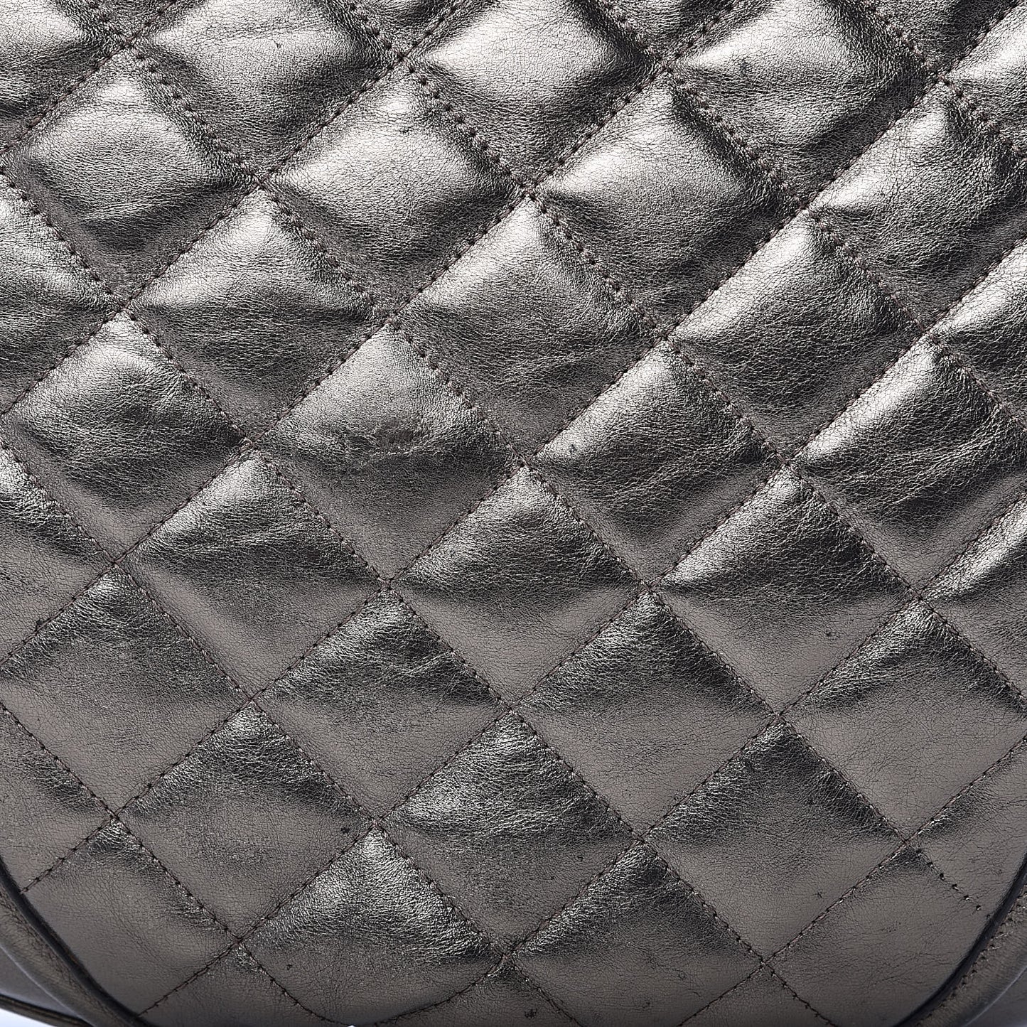 Metallic Calfskin Quilted Hoxton Hobo Nickel