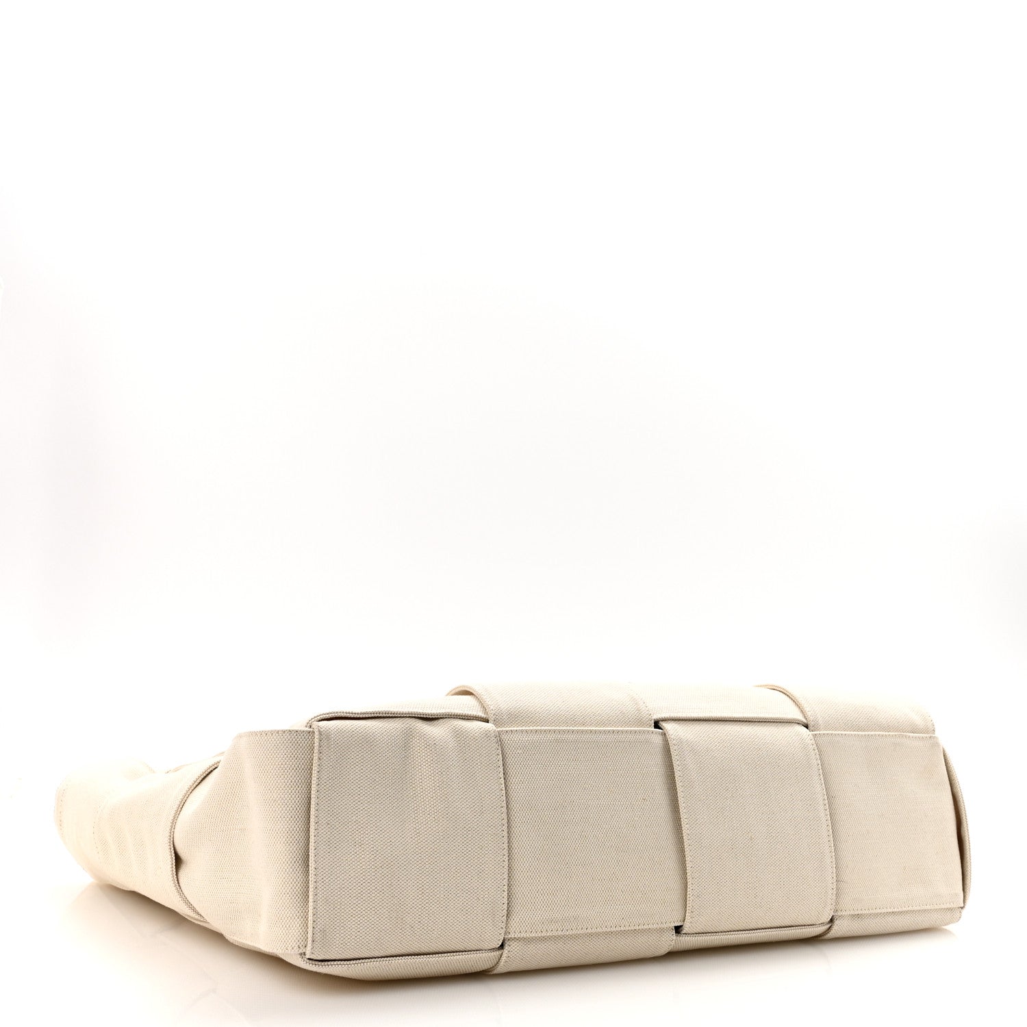 Bottega Veneta Canvas Maxi Intrecciato Large Arco Tote Beige Black 5 of 10