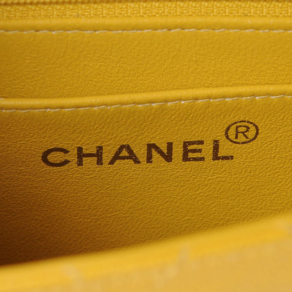 Chanel Caviar Stitched Mini Square Flap Yellow 6 of 7