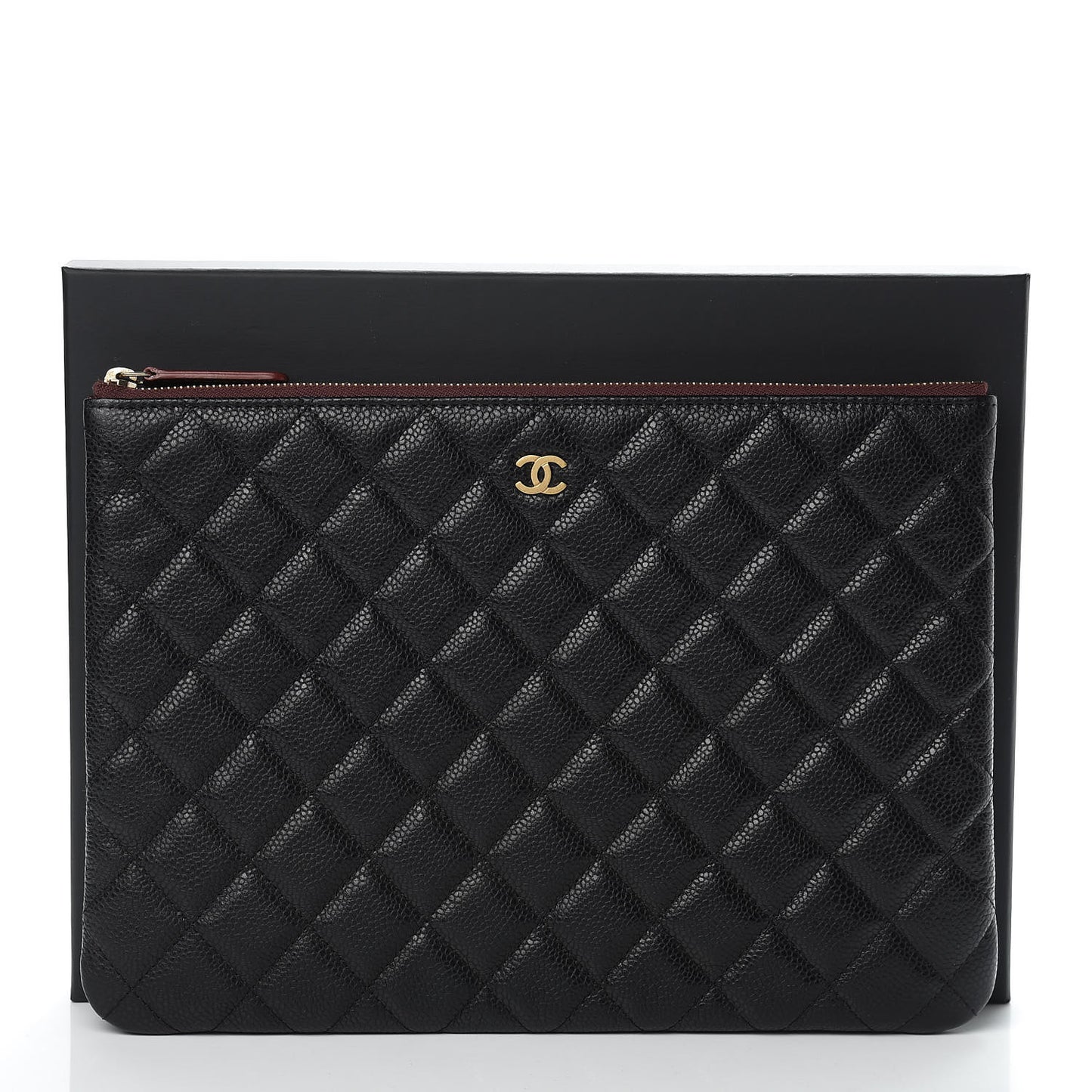 Caviar Quilted Medium Cosmetic Case Black