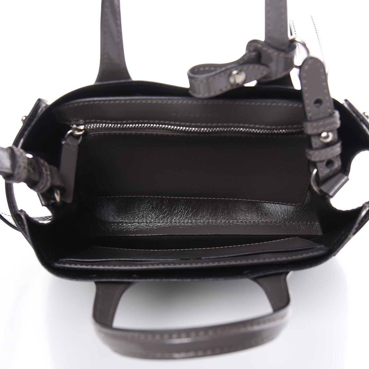 Soft Calfskin Small Banner Tote Sepia Grey
