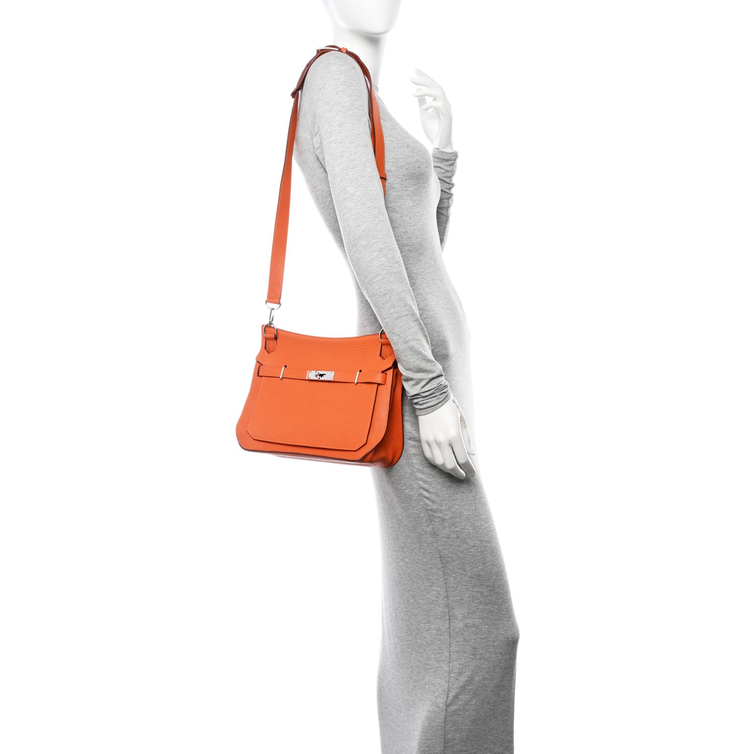 Hermes Taurillon Clemence Jypsiere 28 Orange 2 of 12