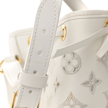 Louis Vuitton Calfskin Monogram Cutout Petit Noe White 11 of 16