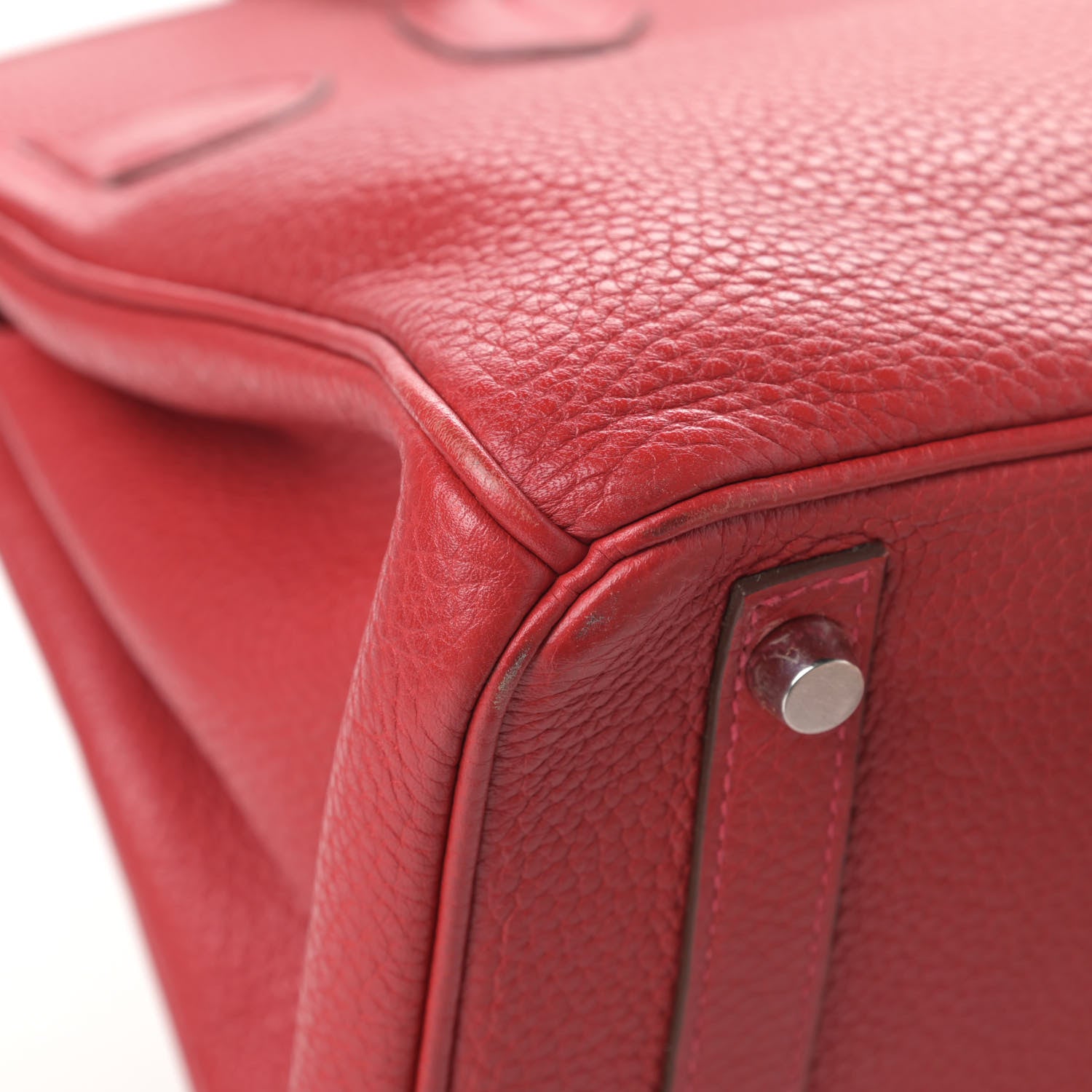 Hermes Taurillon Clemence Birkin 30 Rouge Casaque 12 of 15