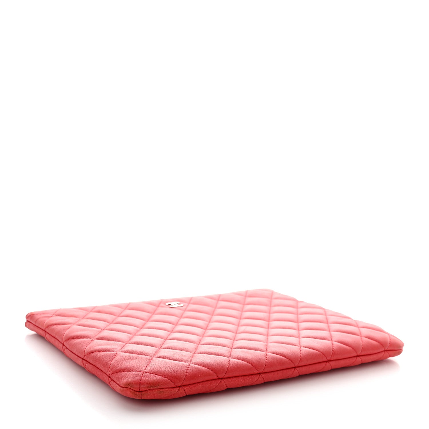 Chanel Lambskin Quilted Medium Cosmetic Case Red 4 of 12