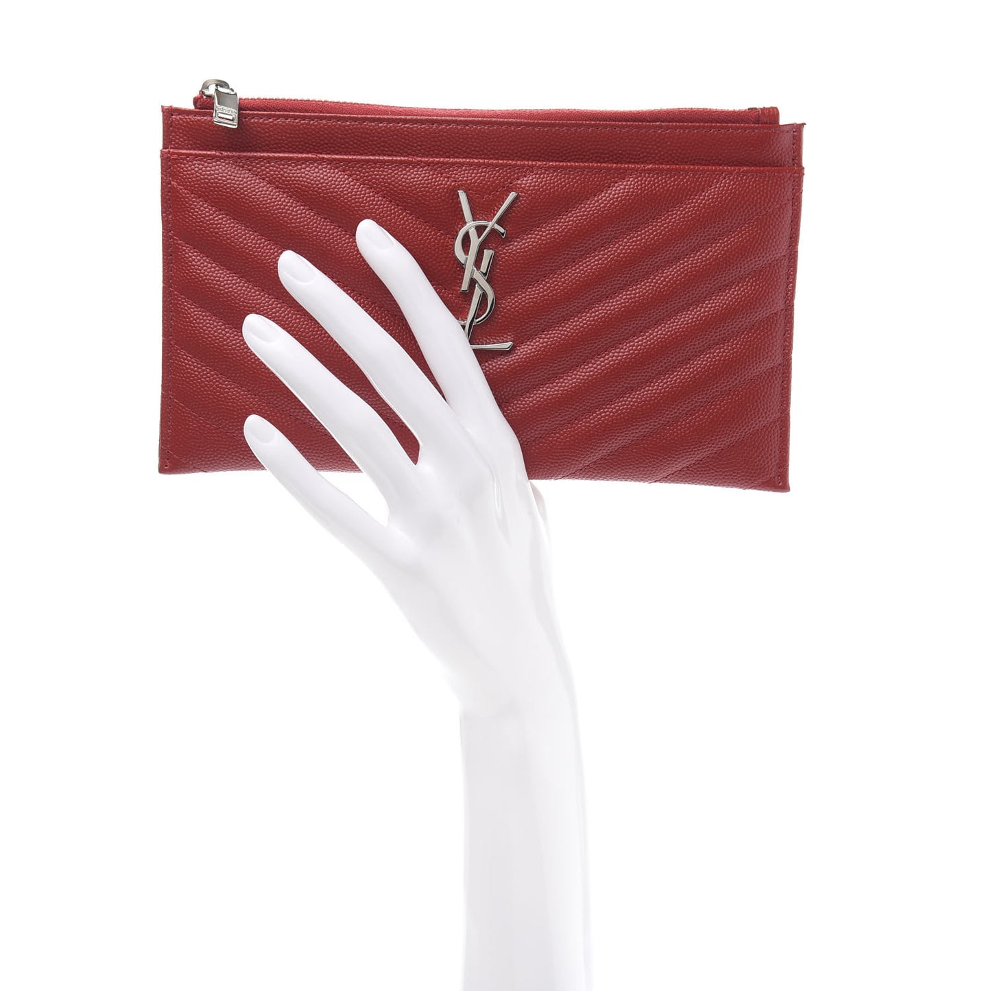 Grain De Poudre Chevron Monogram Bill Pouch Rouge Eros