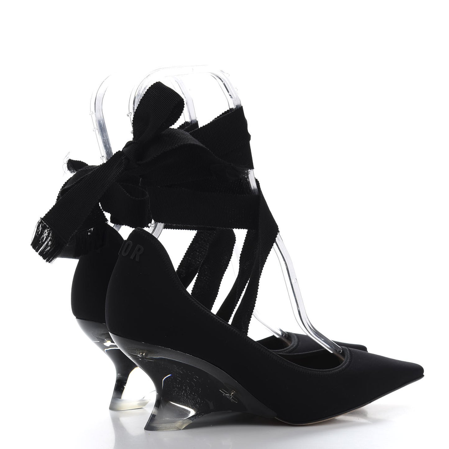 Grosgrain Neoprene Lucite Etoile Pumps 37.5 Black