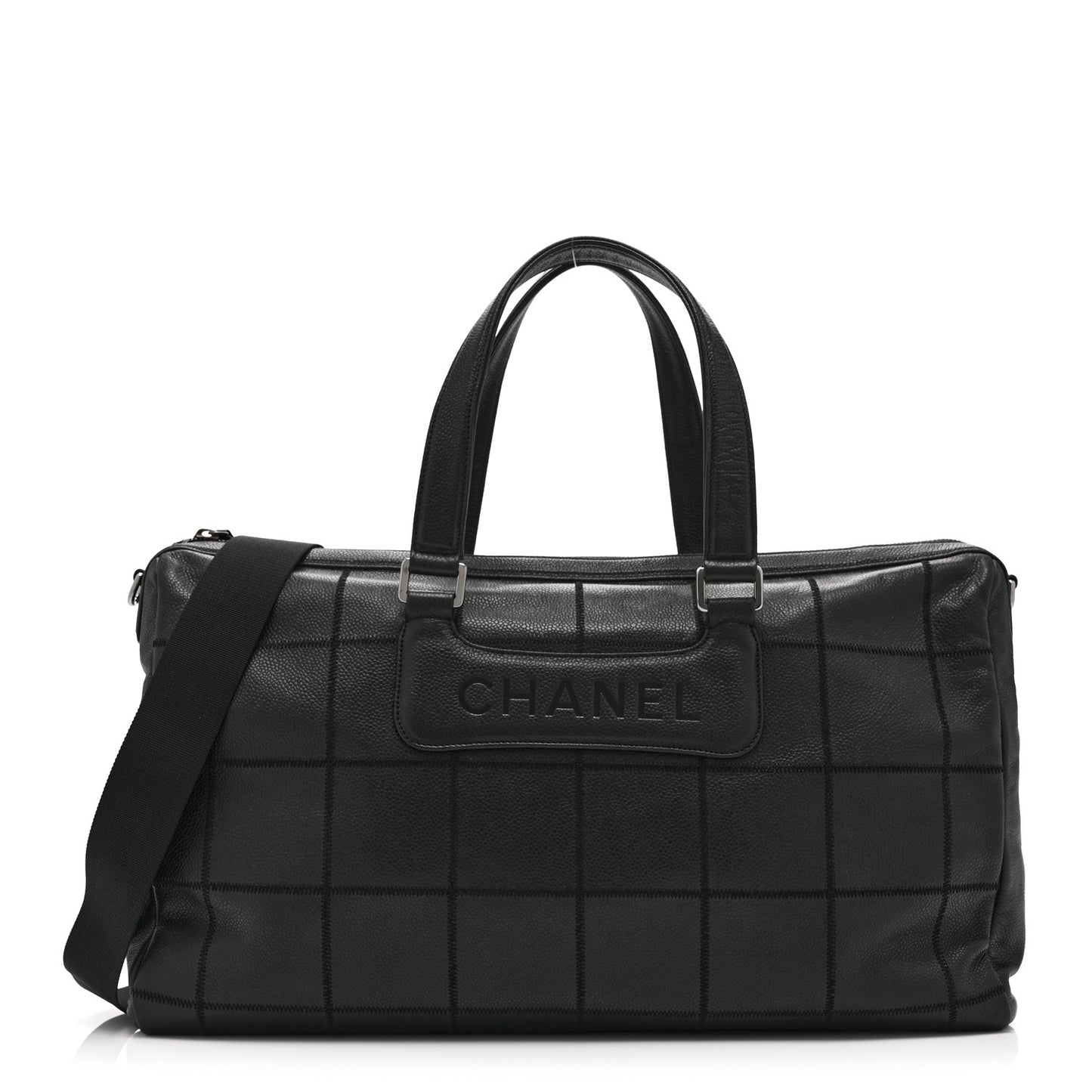 Caviar Square Stitched Duffel Bag Black