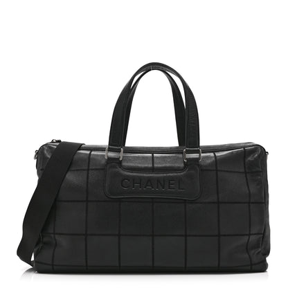 Chanel Caviar Square Stitched Duffel Bag Black 1 of 10
