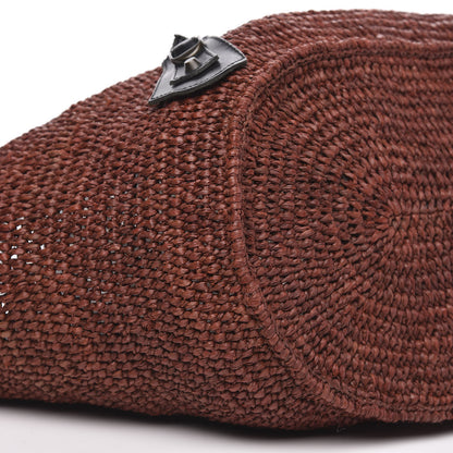 Balenciaga Raffia Woven Large Tote Brown Black 8 of 10