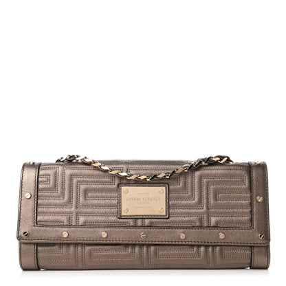 Versace Metallic Lambskin Couture Chain Clutch Bronze 1 of 9