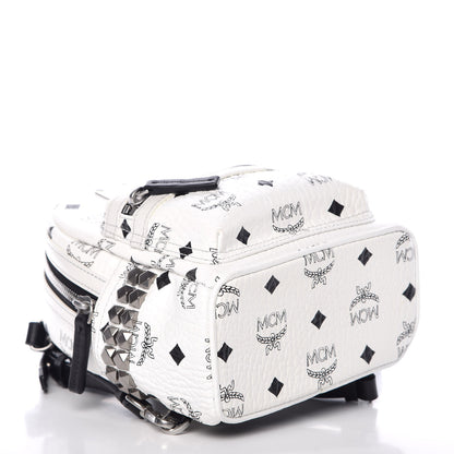 MCM Visetos Studded X-Mini Bebe Boo Backpack White 4 of 14