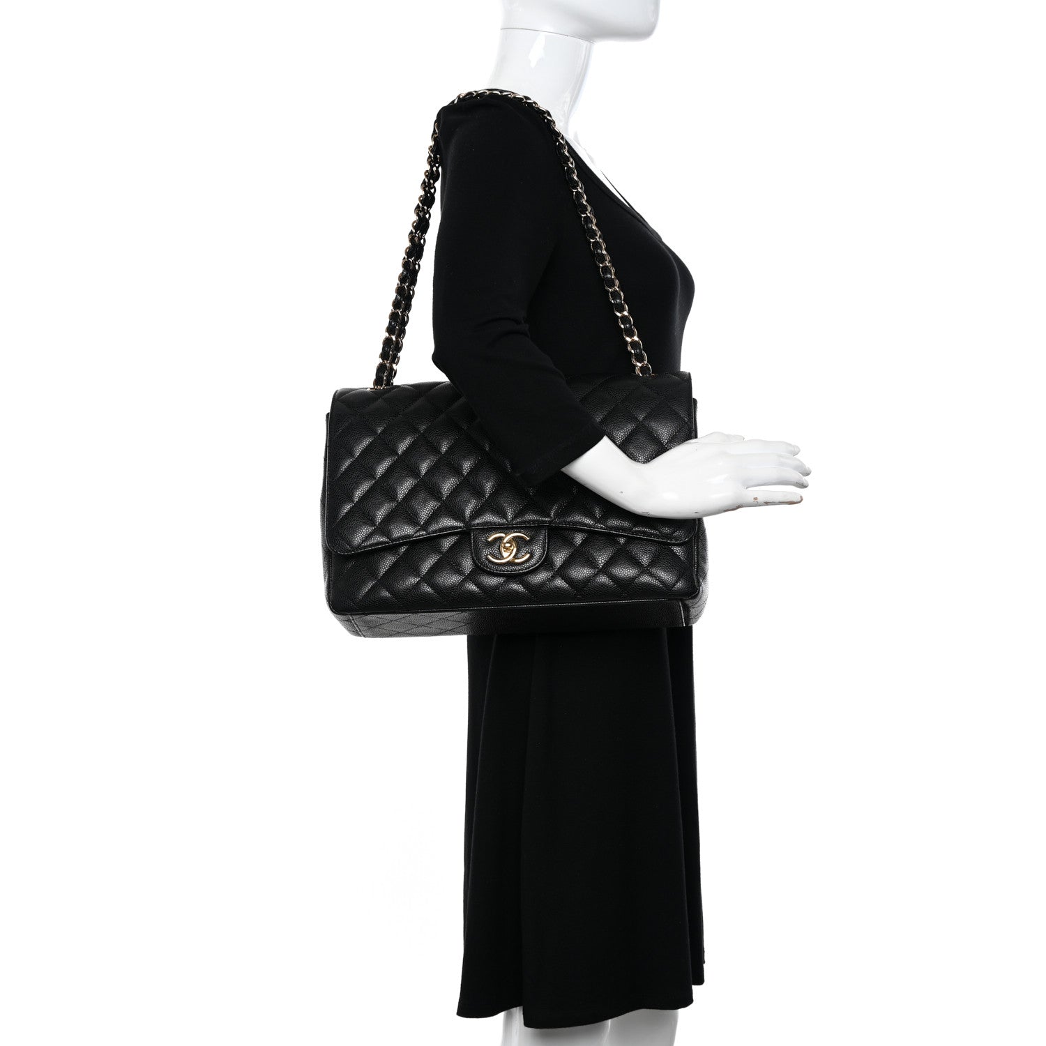 Chanel Caviar Quilted Maxi Double Flap Black 2 of 10