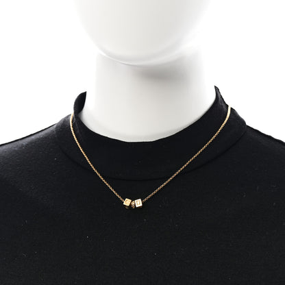 Christian Dior Crystal CD Cube Pendant Necklace Gold 2 of 4