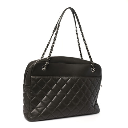 Chanel Lambskin Quilted Bowler Flap Shoulder Bag Khaki 2 of 9