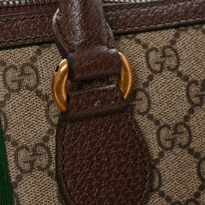 Gucci GG Supreme Monogram Textured Dollar Calfskin Web Medium Ophidia Carry-On Duffle Bag Beige Ebony New Acero 13 of 13