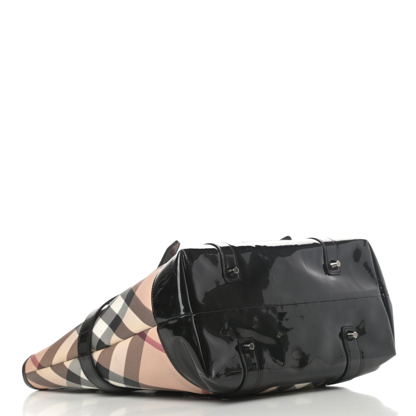 Patent Supernova Check Medium Denham Tote Black
