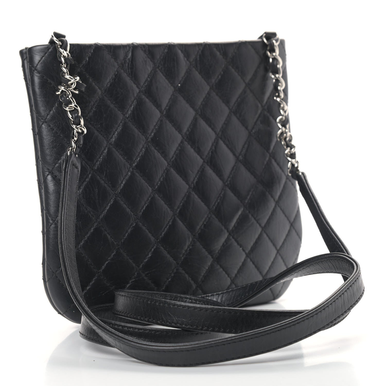 Chanel Aged Calfskin Quilted Crossbody Bag Black 3 of 13