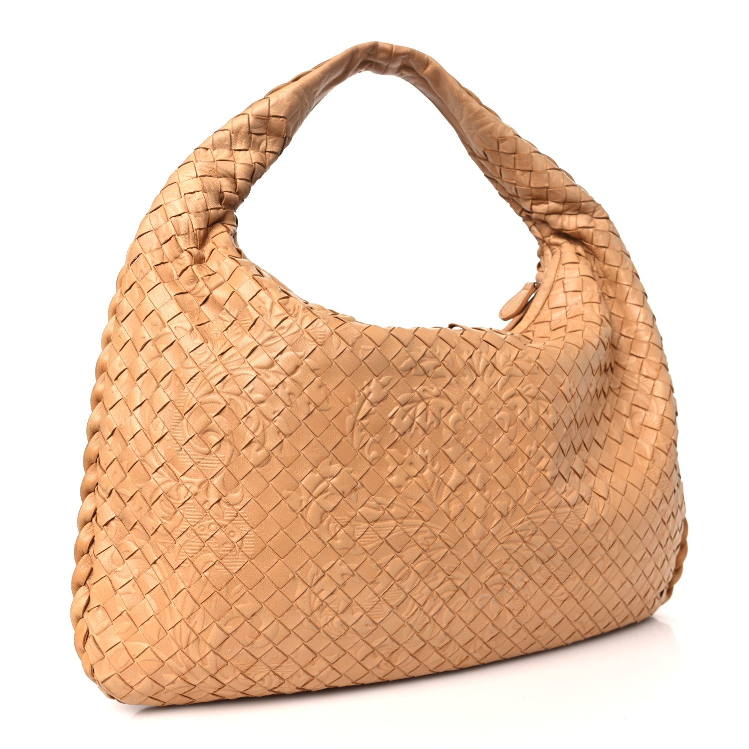 Bottega Veneta BOTTEGA VENETA Nappa Intrecciato Embossed Medium Veneta Hobo Camel 3 of 12