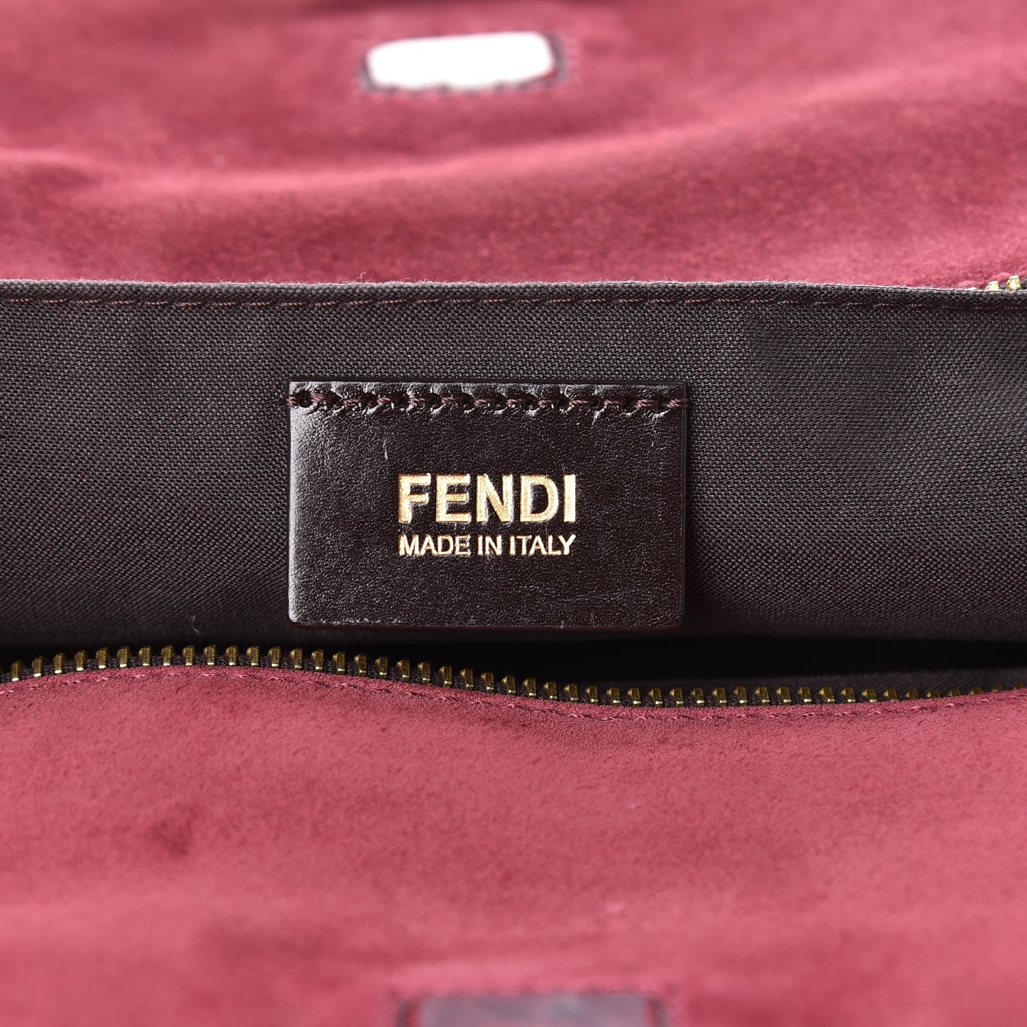 Fendi Pequin Vitello Magnetic Top Satchel Tobacco Amarena 6 of 19