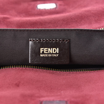 Fendi Pequin Vitello Magnetic Top Satchel Tobacco Amarena 6 of 19