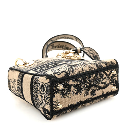 Christian Dior Canvas Toile De Jouy Embroidered Mini Lady D-Lite Brown Multicolor 4 of 11
