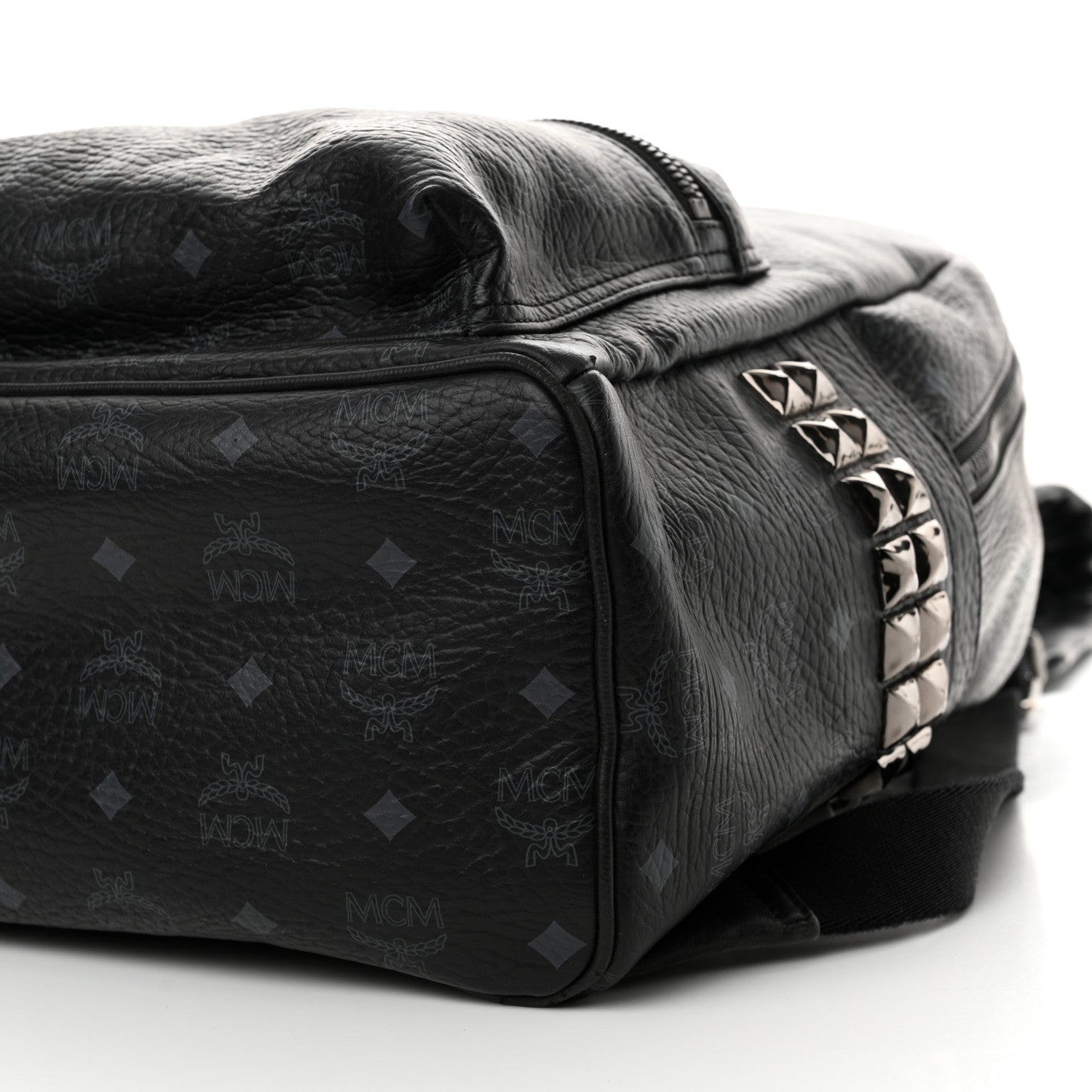 MCM Visetos Large Side Studs Stark Backpack Black 10 of 10