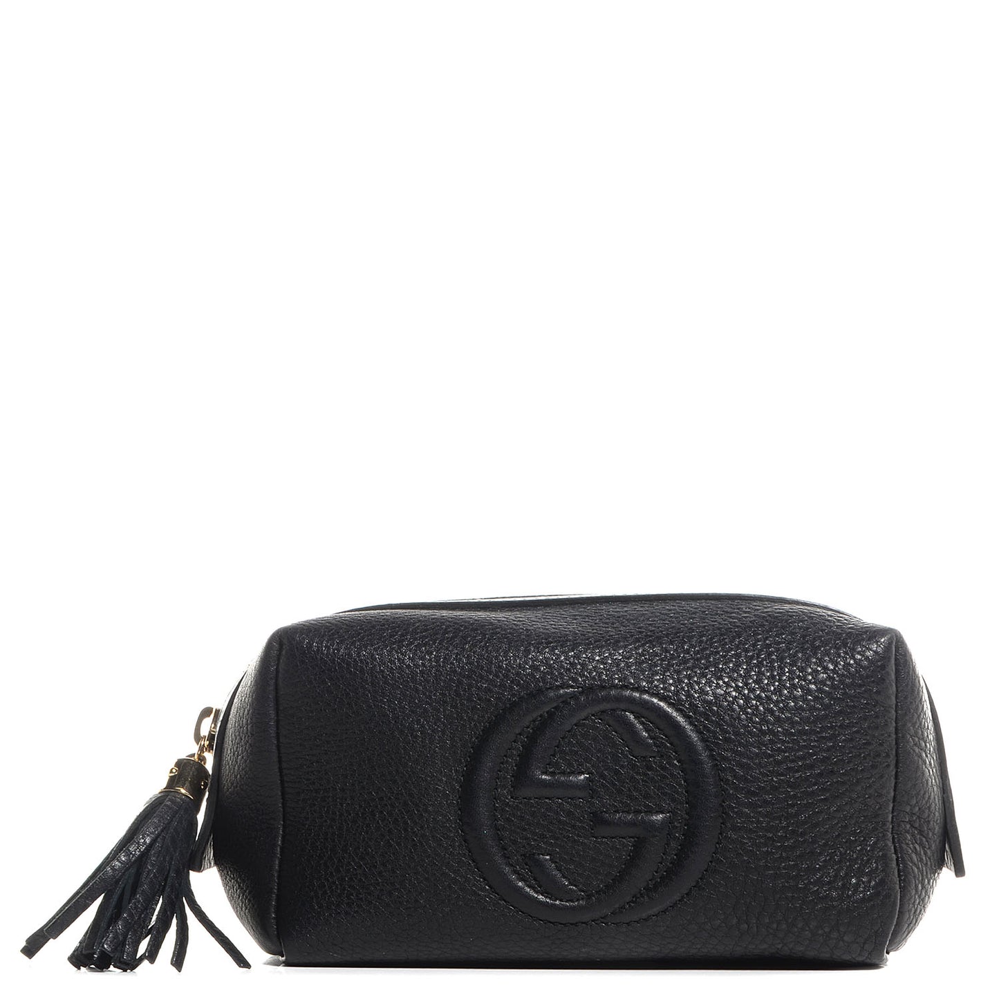 Pebbled Calfskin Medium Soho Cosmetic Case Black