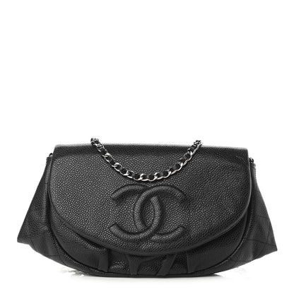 Chanel Caviar Half Moon Wallet On Chain WOC Black 1 of 22