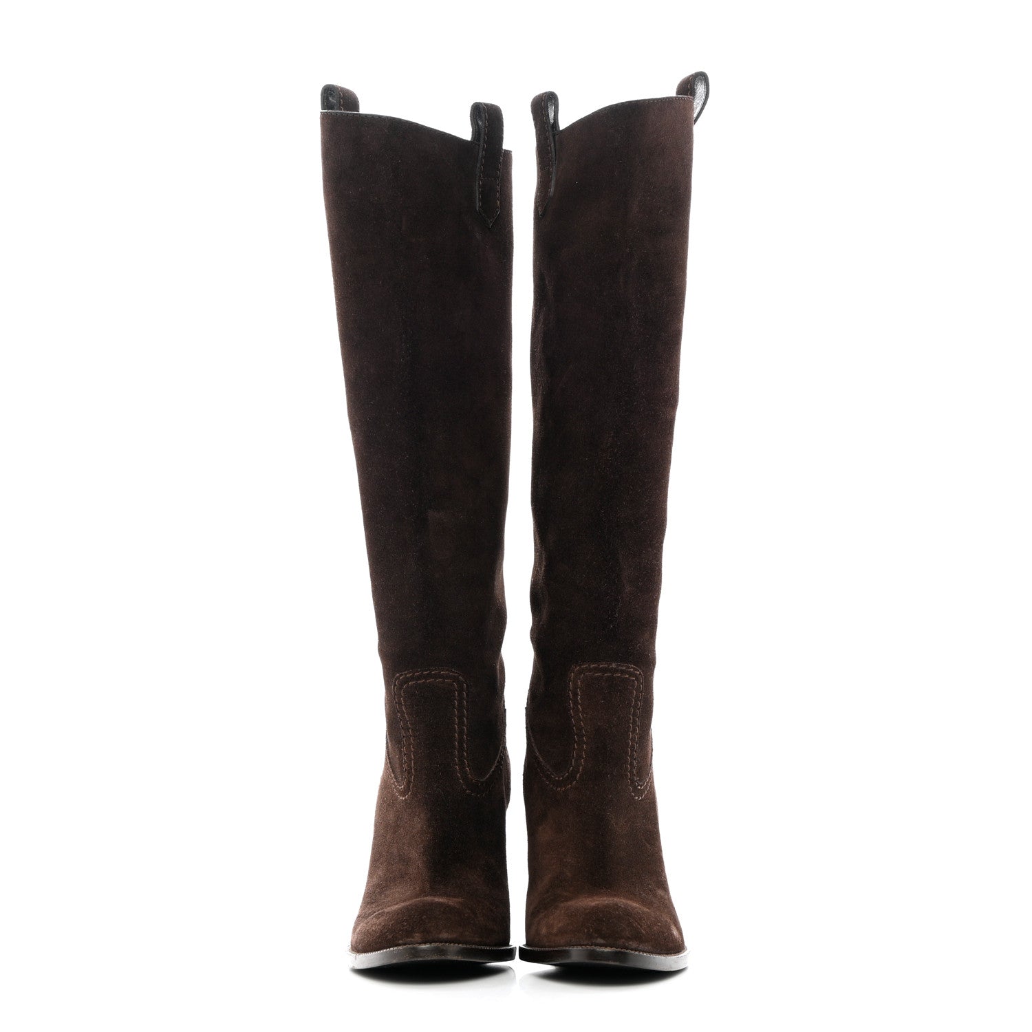 Gucci Suede Knee High Boots 36.5 Brown 2 of 20