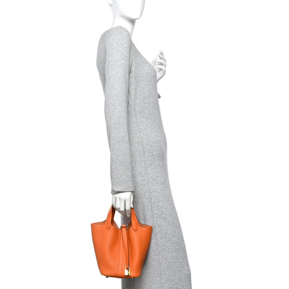 Hermes Taurillon Clemence Picotin Lock 18 PM Orange 2 of 11
