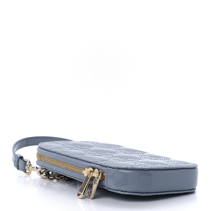 Christian Dior Patent Cannage Lady Dior Phone Holder Cloud Blue 3 of 9