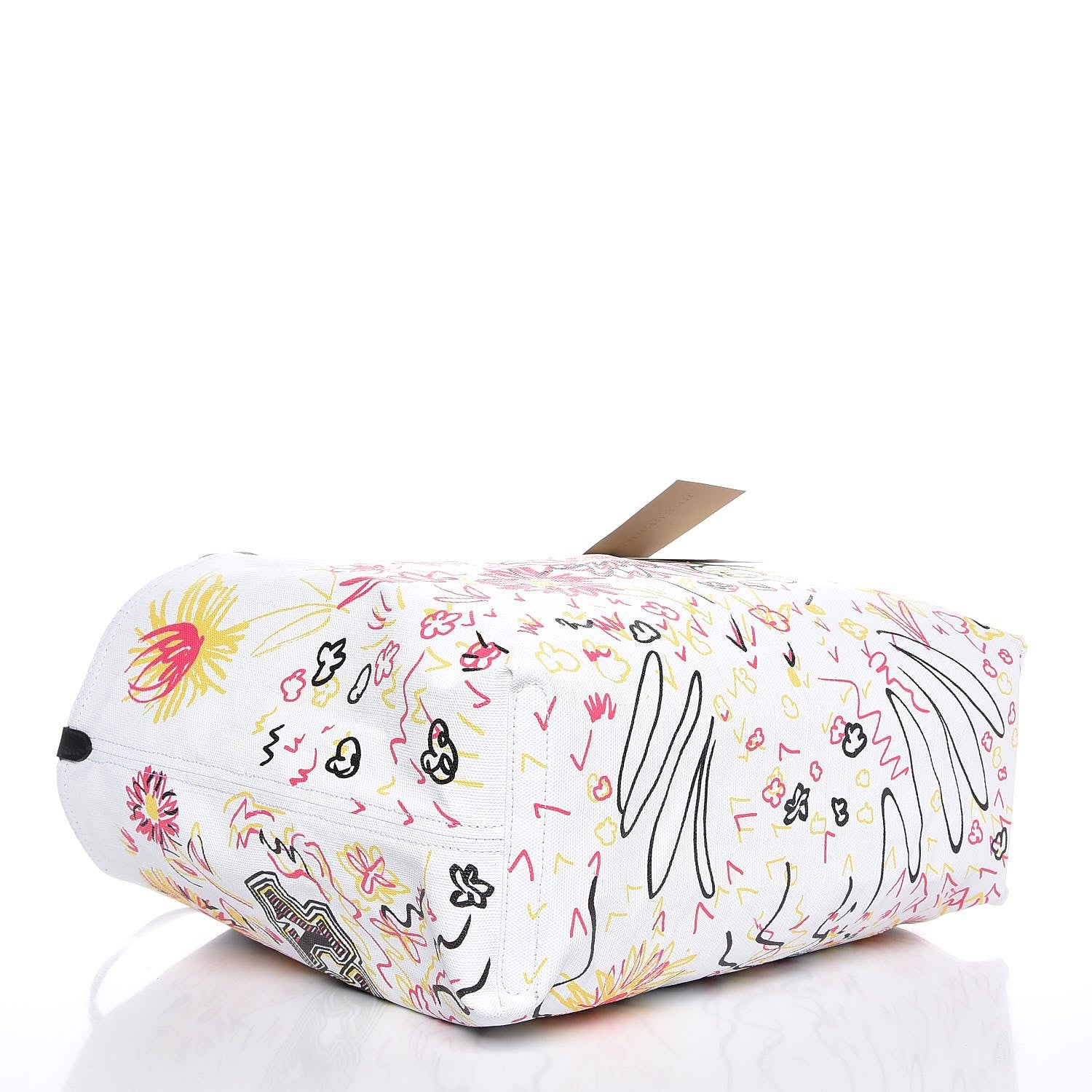 Burberry Coated Canvas Medium Reversible Doodle Tote White Black Pink 6 of 9