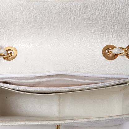 Chanel Caviar Quilted Jumbo Single Flap White 4 of 11