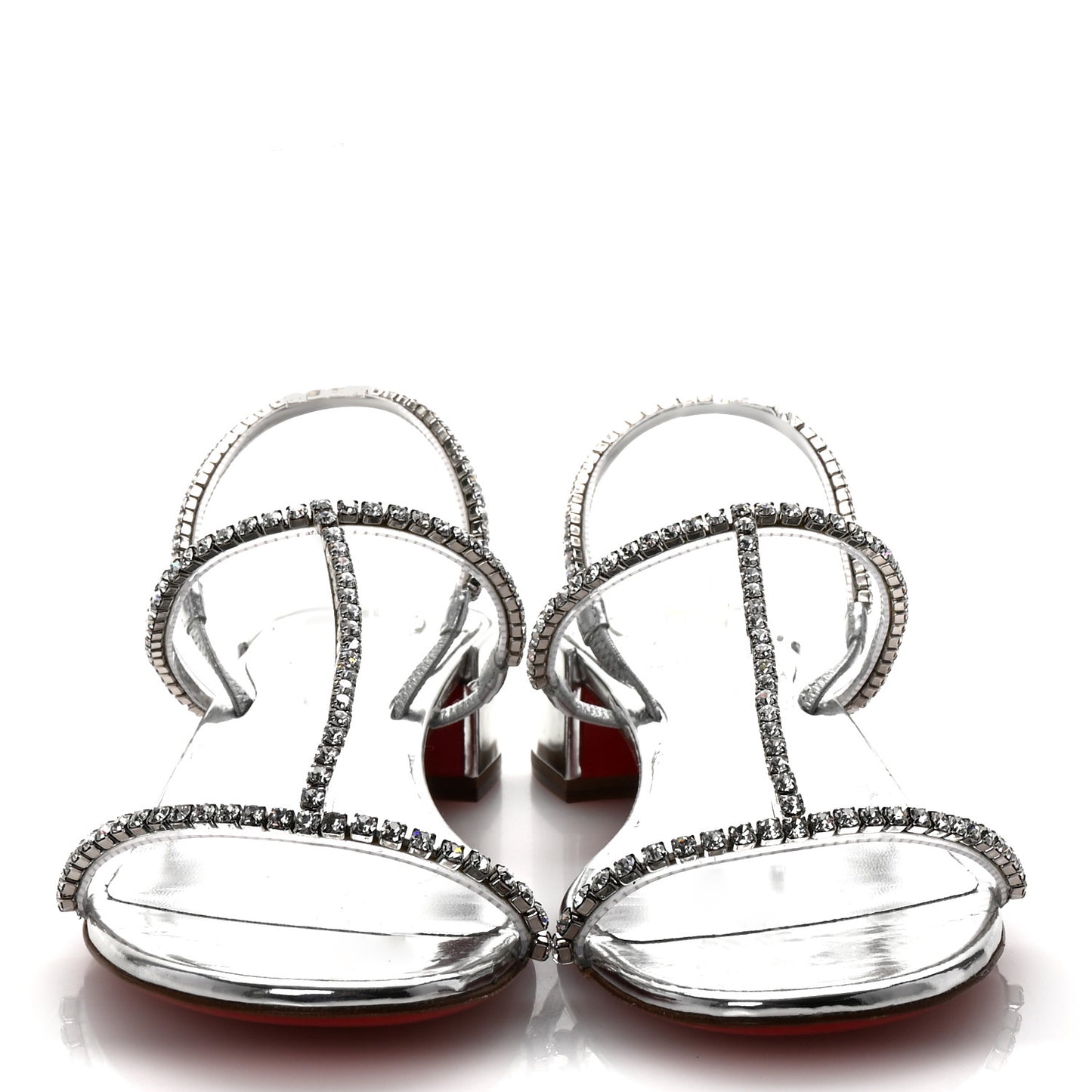 Specchio PVC Crystal Simple Queenie Sandals 39 Silver