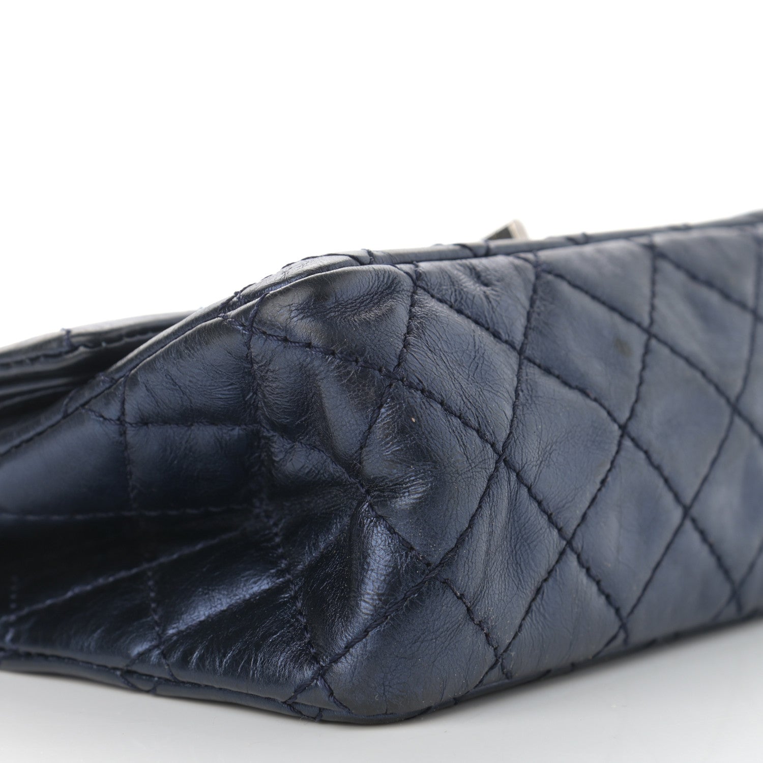 Chanel Metallic Aged Calfskin Quilted 2.55 Reissue 224 Flap Blue 9 of 13
