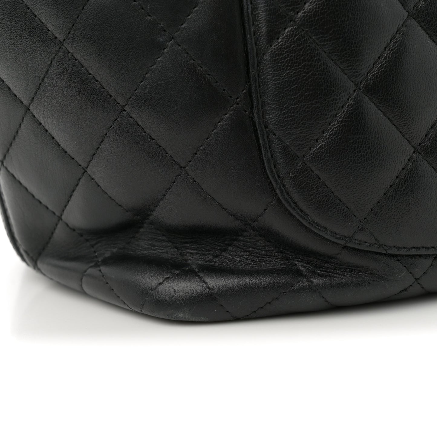 Calfskin Quilted Large Cambon Tote Black White