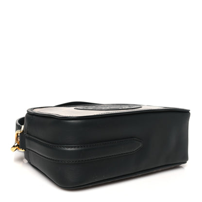 Fendi Glazed Fabric Vitello Century F is Fendi FF 1974 Stamp Patch Camera Case Mogano Panna Black 4 of 10