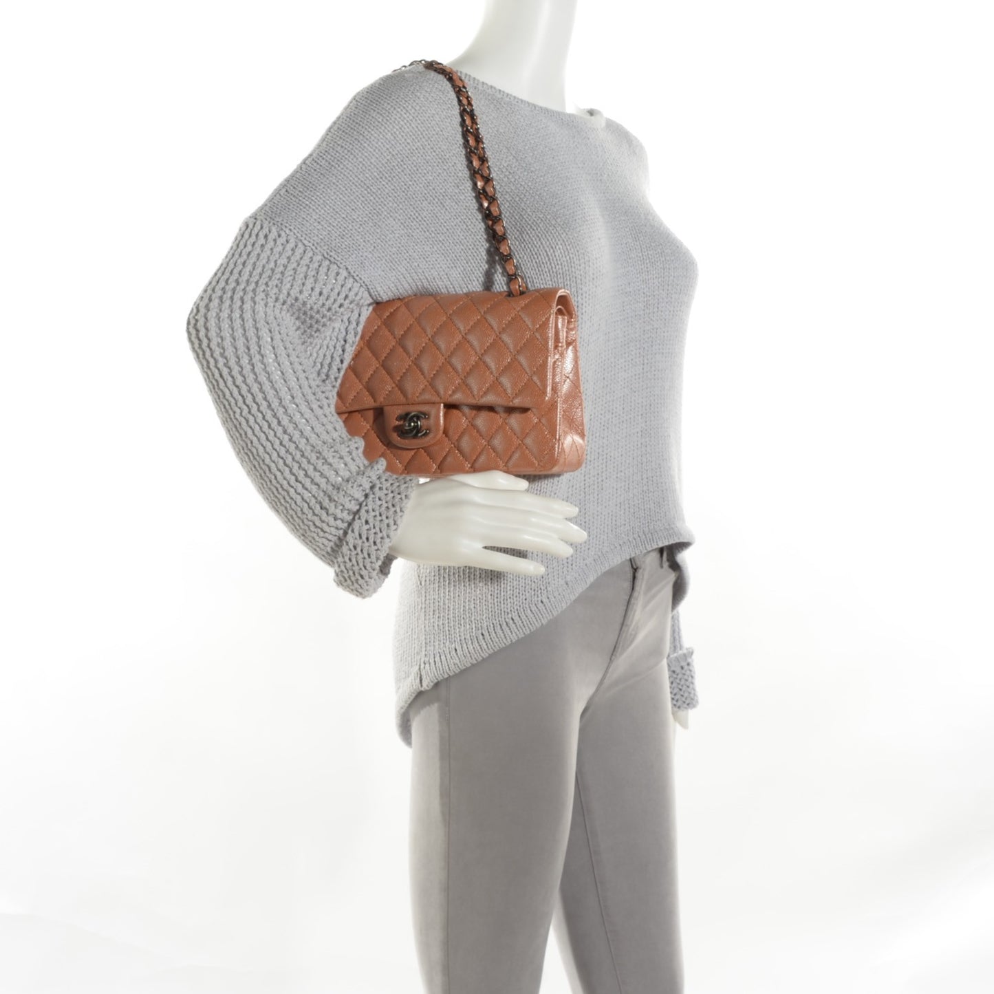 Pearly Caviar Quilted Medium Double Flap Pink