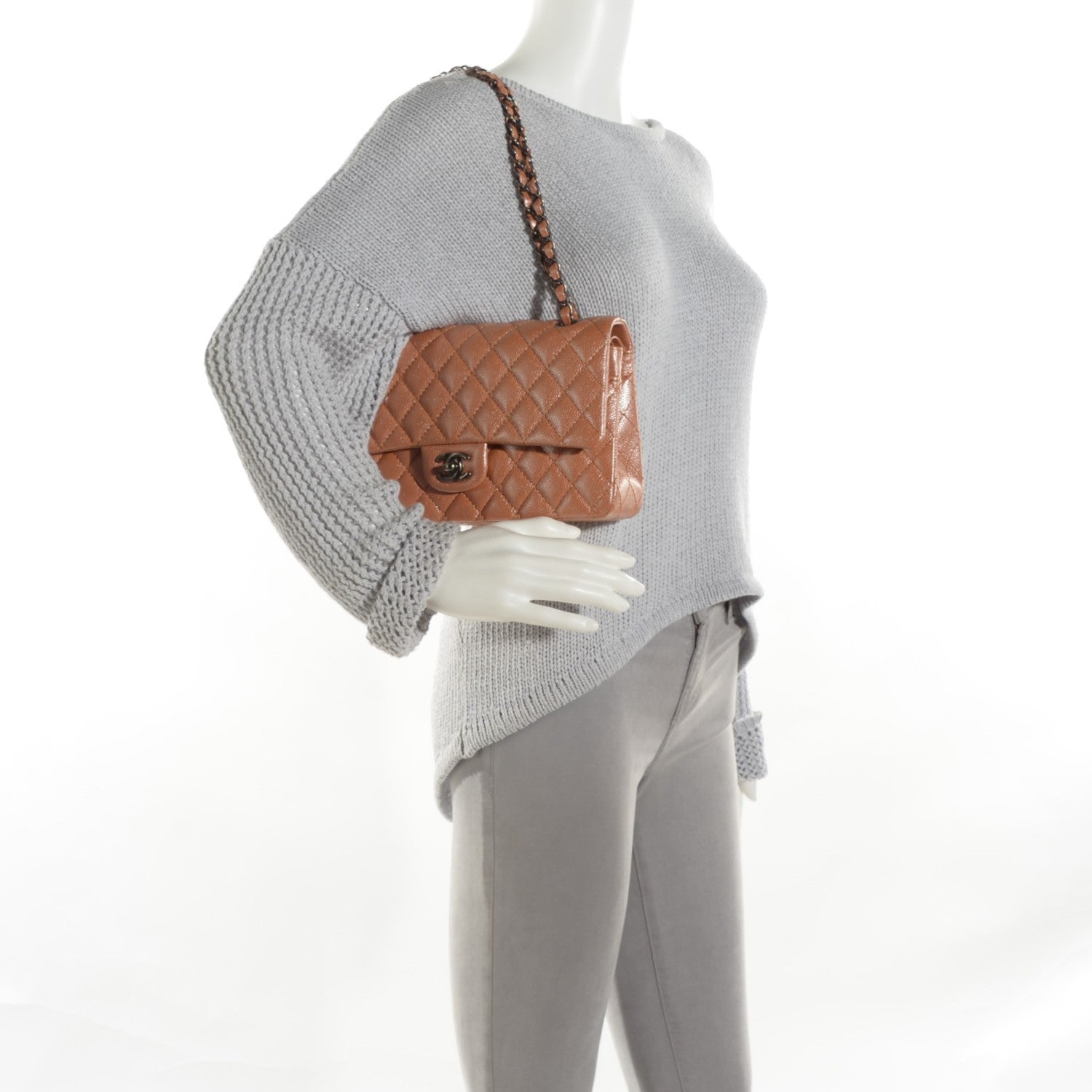 Chanel Pearly Caviar Quilted Medium Double Flap Pink 2 of 8