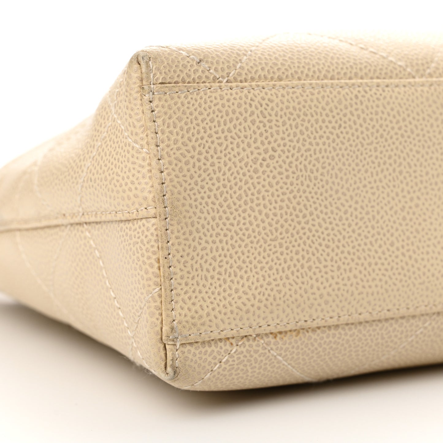 Caviar Quilted Bekko Shopper Tote Beige