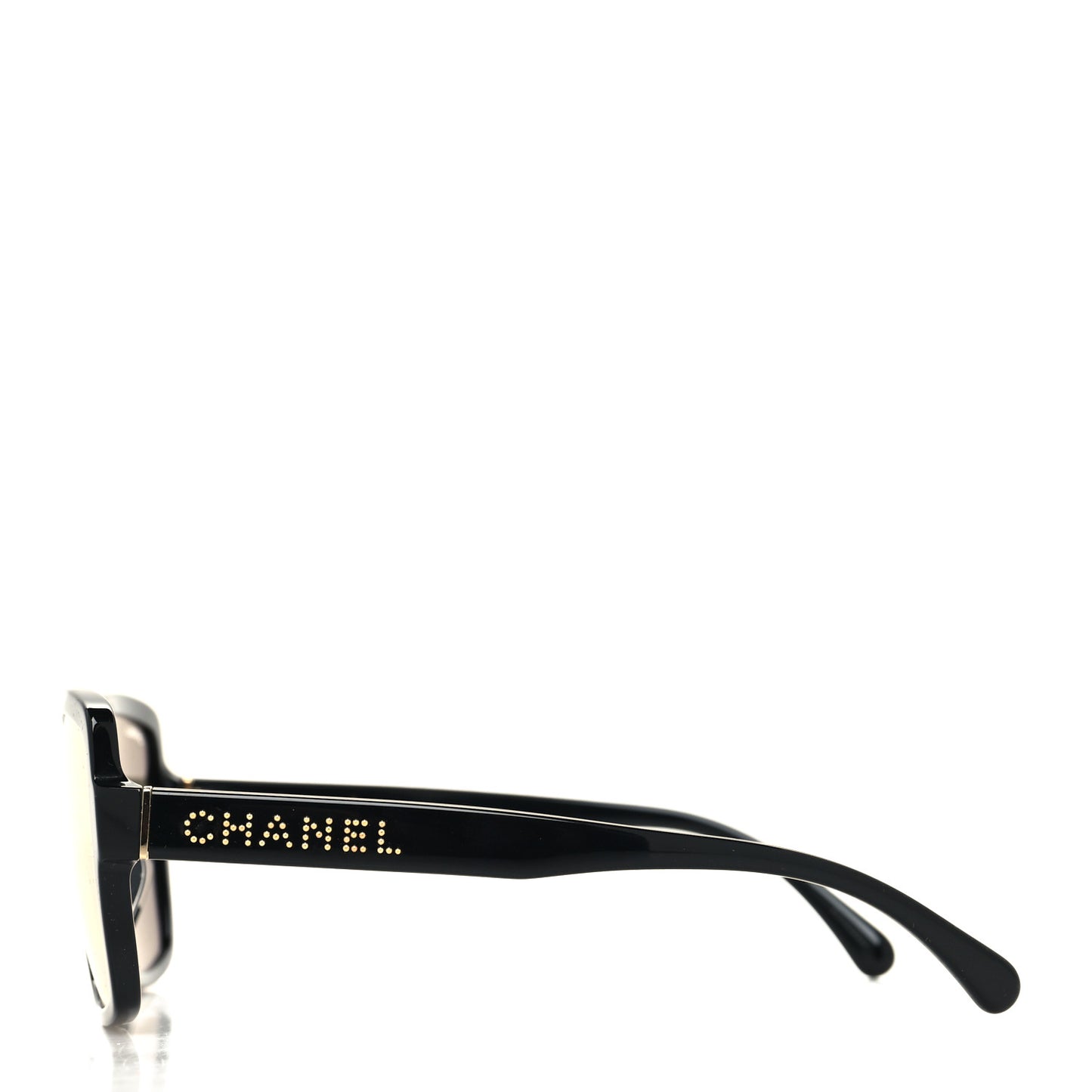 Square Sunglasses 71312A Black Gold Glitter