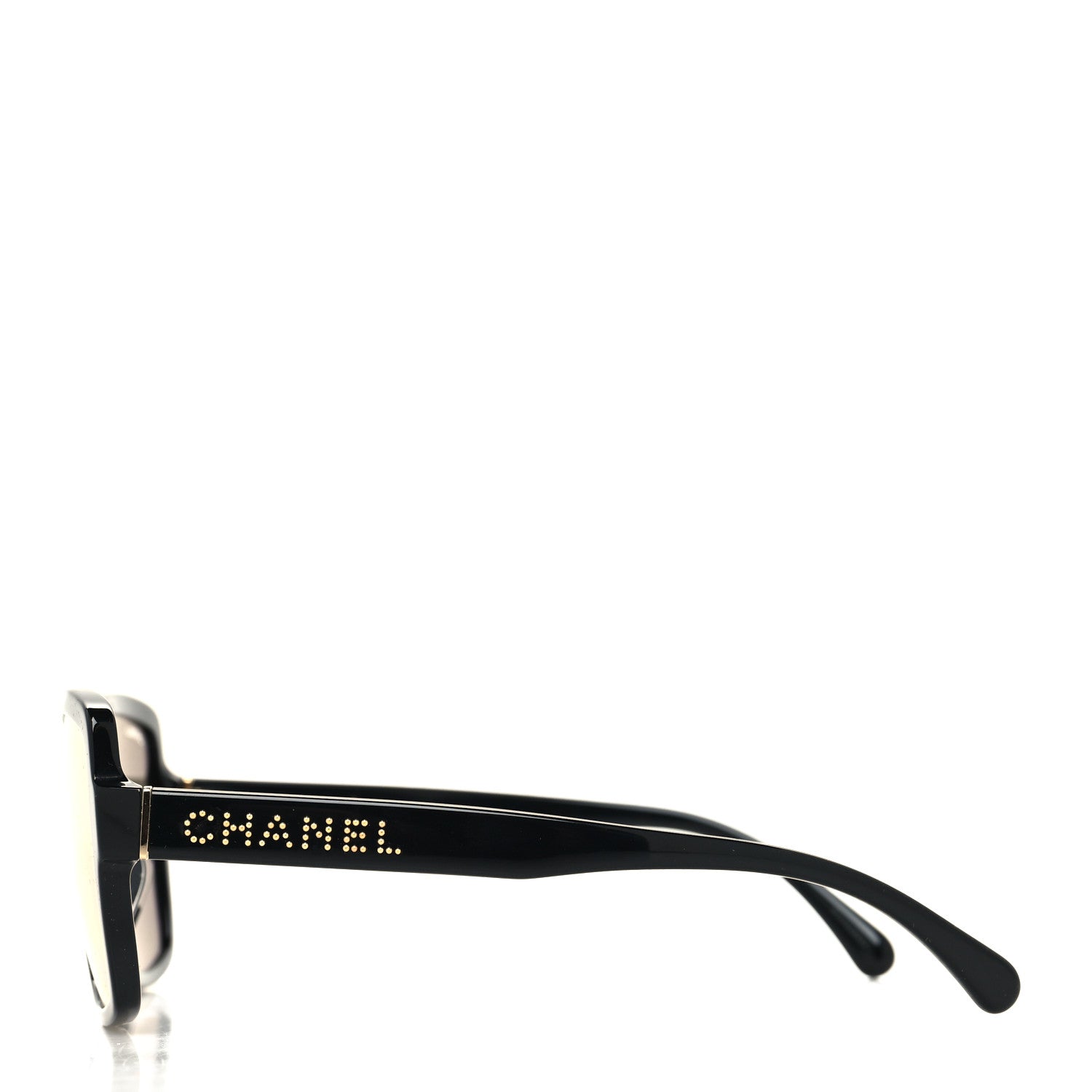 Chanel Square Sunglasses 71312A Black Gold Glitter 3 of 9