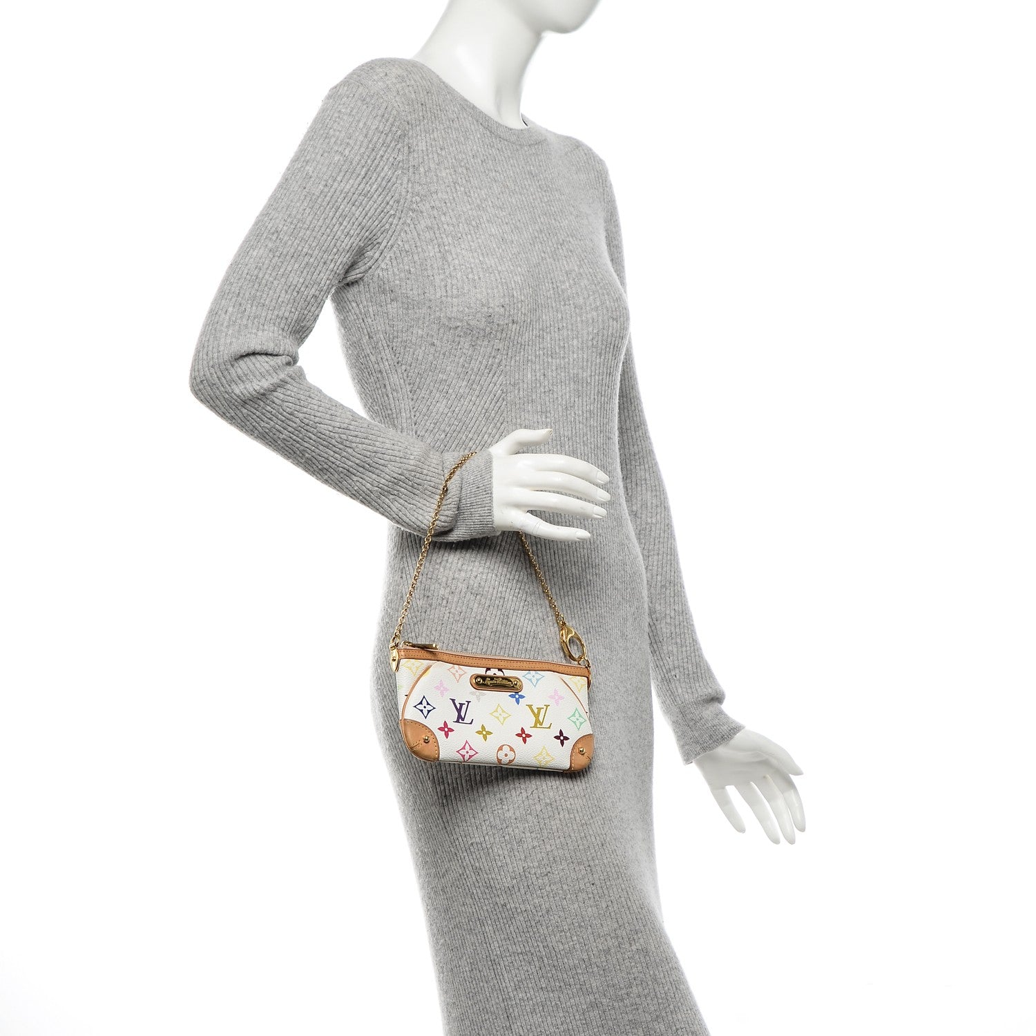 Louis Vuitton Monogram Multicolor Pochette Milla MM White 2 of 6