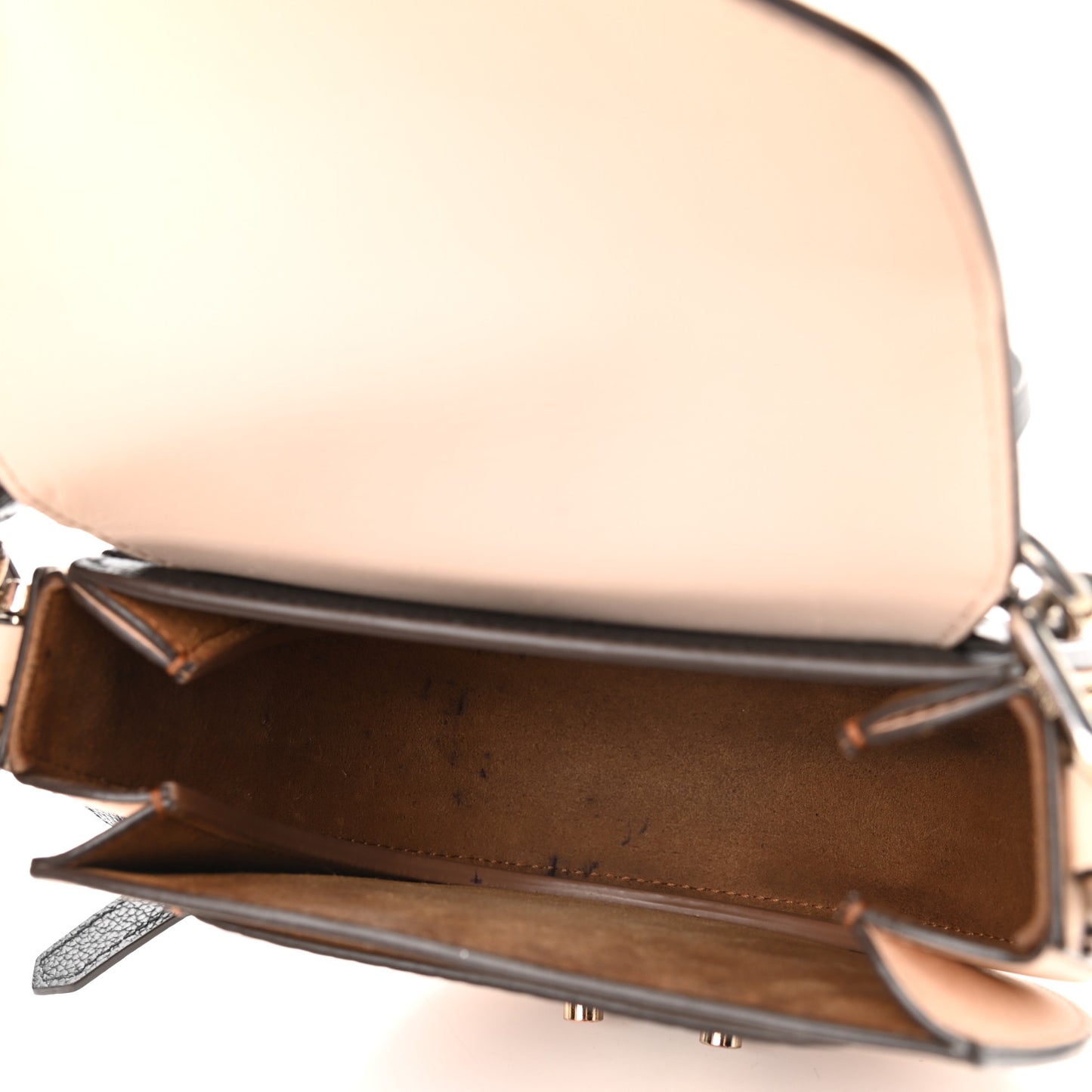 Visetos Calfskin Small Patricia Shoulder Bag Cognac Black