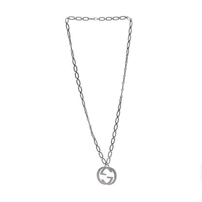 Gucci Sterling Silver Large Interlocking G Pendant Necklace 3 of 8